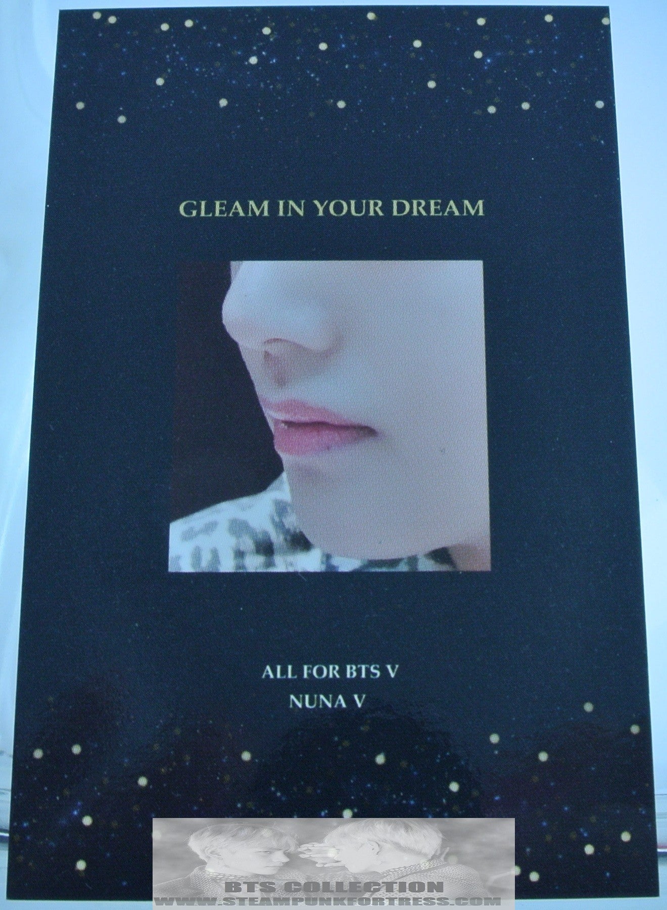 BTS V KIM TAEHYUNG FANSITE PHOTOCARD LEOPARD JACKET GLEAM IN YOUR DREAM NUNA V PHOTO CARD