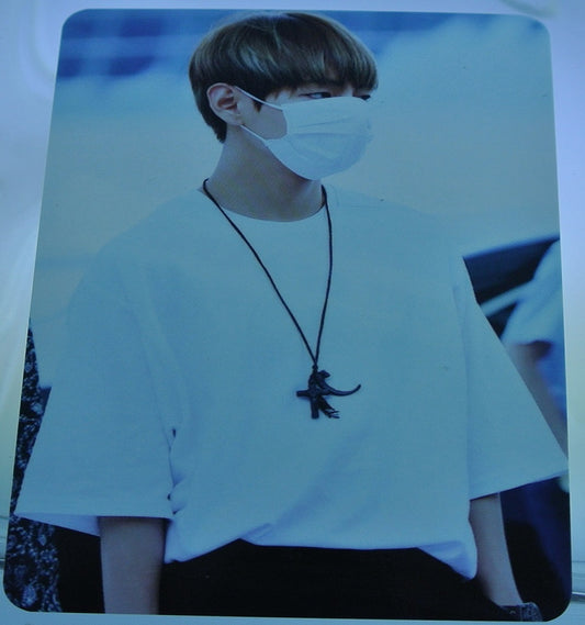 BTS PHOTOCARD V KIM TAEHYUNG VELICITAS FANSITE MASK WHITE SHIRT ONE OF A KIND PHOTO CARD