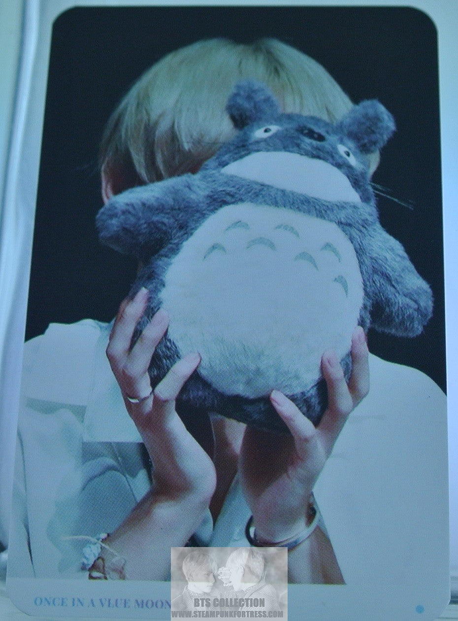 BTS PHOTOCARD V KIM TAEHYUNG VIA FANSITE HIDING BEHIND BEAR FANSIGN ONCE IN A VLUE MOON PHOTO CARD