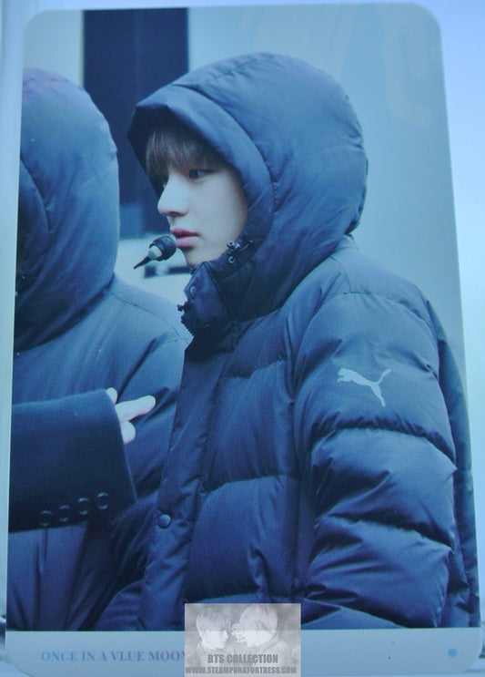 BTS PHOTOCARD V KIM TAEHYUNG VIA FANSITE BLACK PUFFER JACKET ONCE IN A VLUE MOON PHOTO CARD