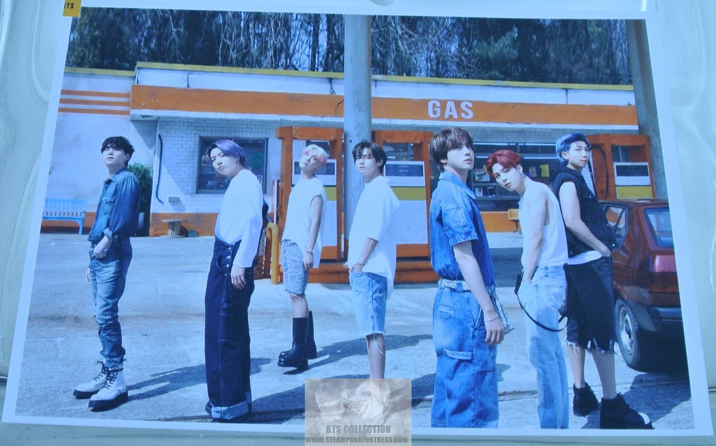 BTS PHOTO GROUP BUTTER GAS PUMPS SIDE CAR WASH 3.5" X 5" JUNGKOOK V JIMIN RM J-HOPE SUGA JIN