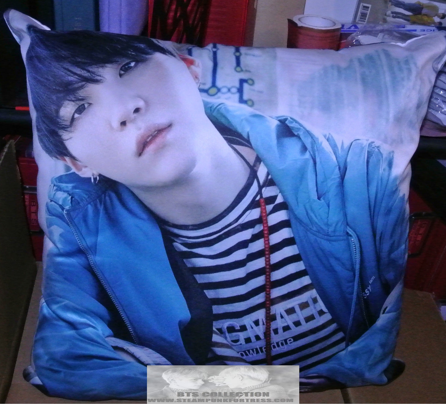 BTS PILLOW SUGA MIN YOONGI SQUARE 17" CUSHION THROW YOU NEVER WALK ALONE