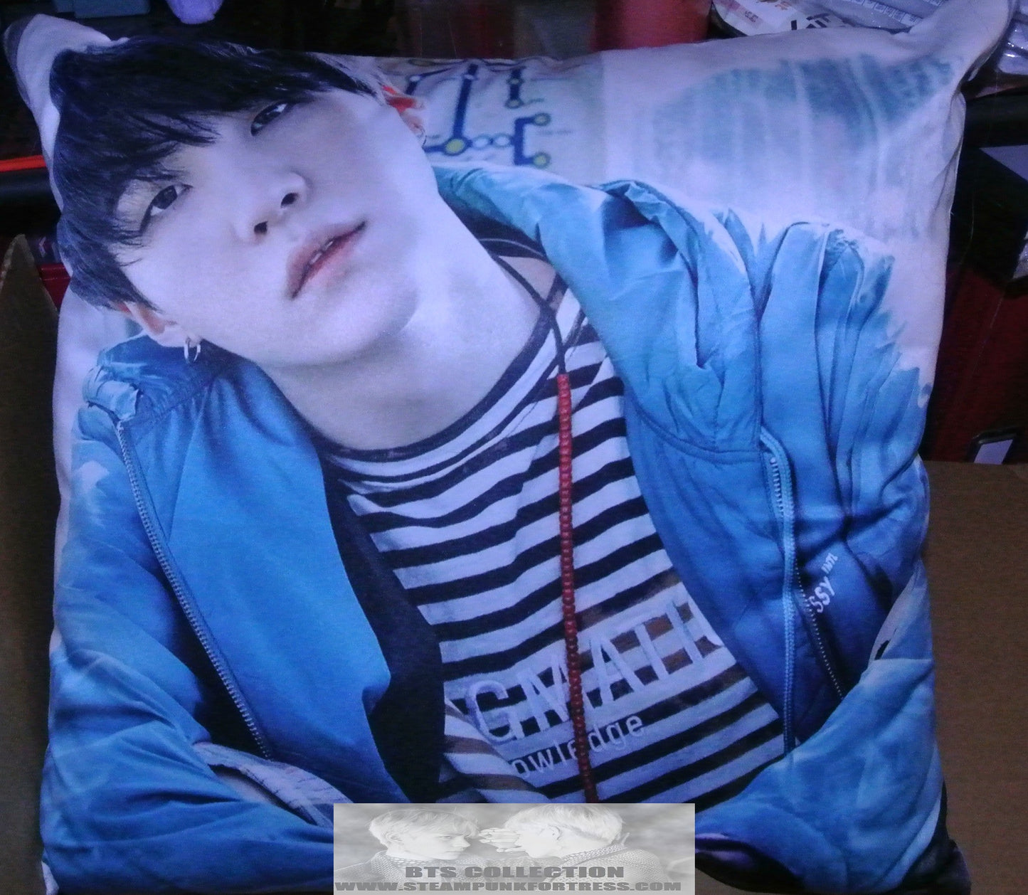 BTS PILLOW SUGA MIN YOONGI SQUARE 17" CUSHION THROW YOU NEVER WALK ALONE