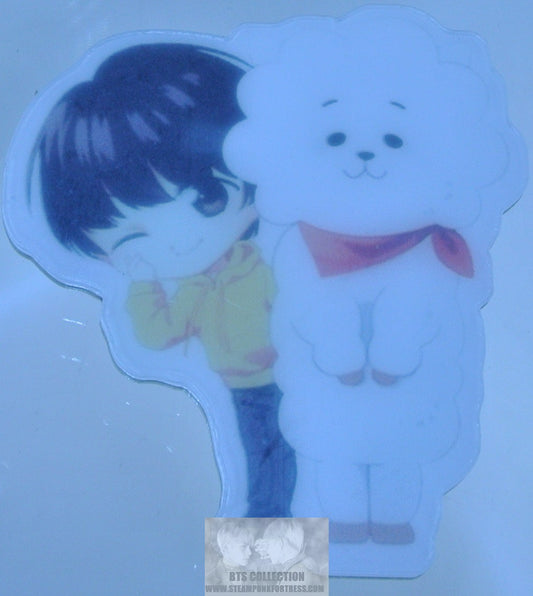 BTS ACRYLIC PIN BT21 RJ JIN KIM SEOKJIN BADGE BUTTON