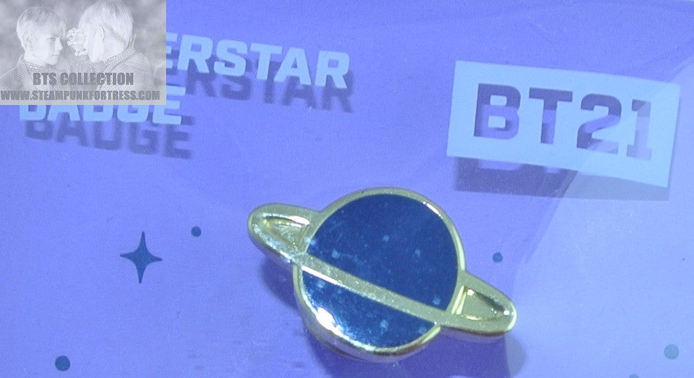 BTS ENAMEL PIN GOLD BT21 TATA BLUE PLANET V KIM TAEHYUNG OFFICIAL UNIVERSTAR