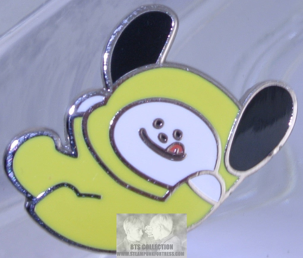 BTS ENAMEL PIN BADGE SILVER BT21 CHIMMY FALLING PARK JIMIN PINS OVER FLOWERS