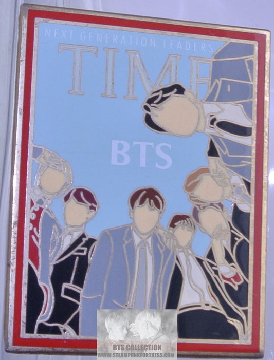 BTS ENAMEL PIN GOLD GROUP TIME MAGAZINE COVER V JUNGKOOK JIMIN JIN RM J-HOPE SUGA IO PINS