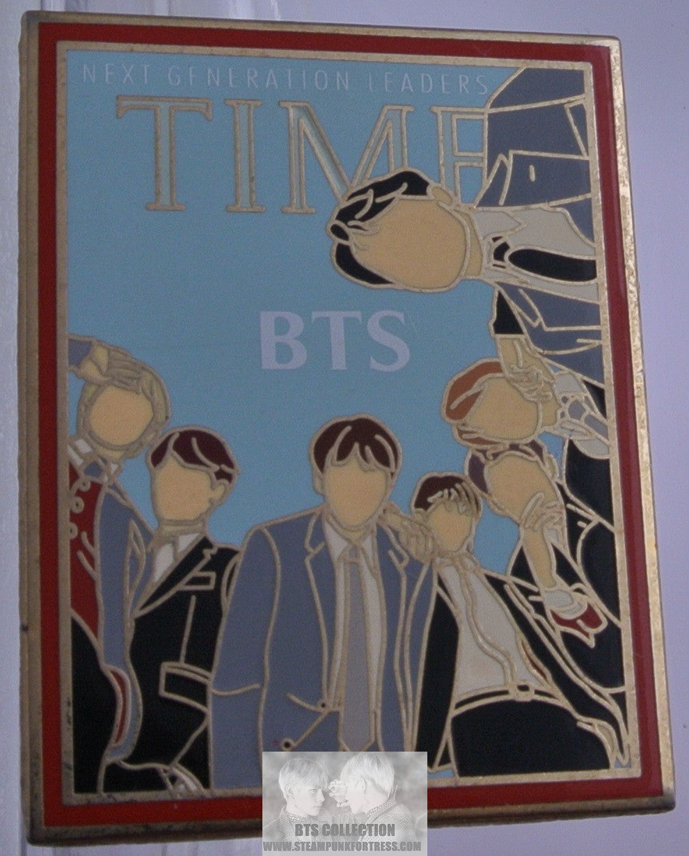 BTS ENAMEL PIN GOLD GROUP TIME MAGAZINE COVER V JUNGKOOK JIMIN JIN RM J-HOPE SUGA IO PINS