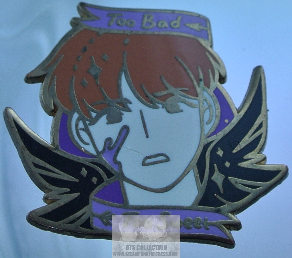 BTS ENAMEL PIN GOLD J-HOPE HOBI JUNG HOSEOK BOY MEETS EVIL TOO BAD TOO SWEET BADGE BUTTON