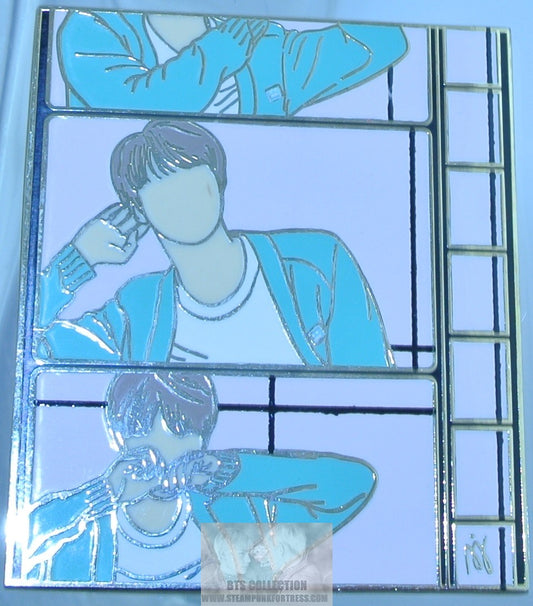 BTS ENAMEL PIN GOLD JIN KIM SEOKJIN MOTS PERSONA FILM STRIP BUTTON BADGE