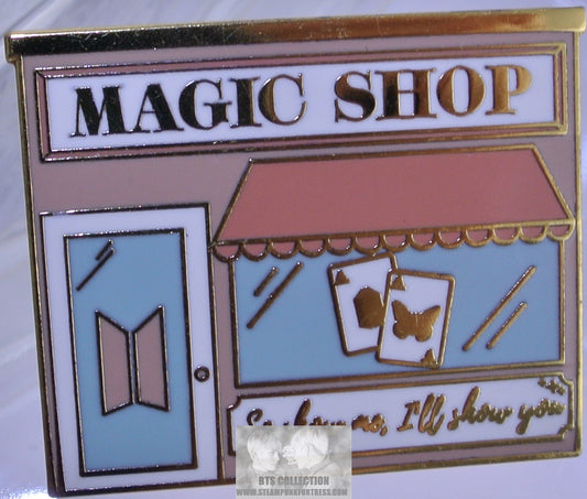 BTS ENAMEL PIN BADGE BUTTON GOLD MAGIC SHOP STOREFRONT V JUNGKOOK JIMIN JIN RM J-HOPE SUGA WILDXEL PINS