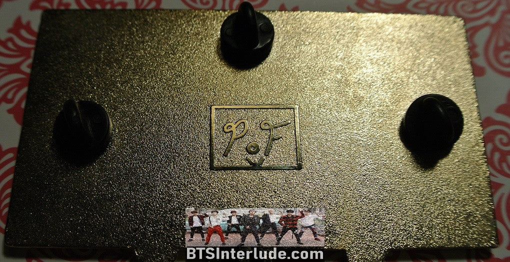 BTS ENAMEL PIN GOLD RM KIM NAMJOON MOTS PERSONA WITH BOOM BOX CHAIN PINS OVER FLOWERS POF PINS BADGE BUTTON