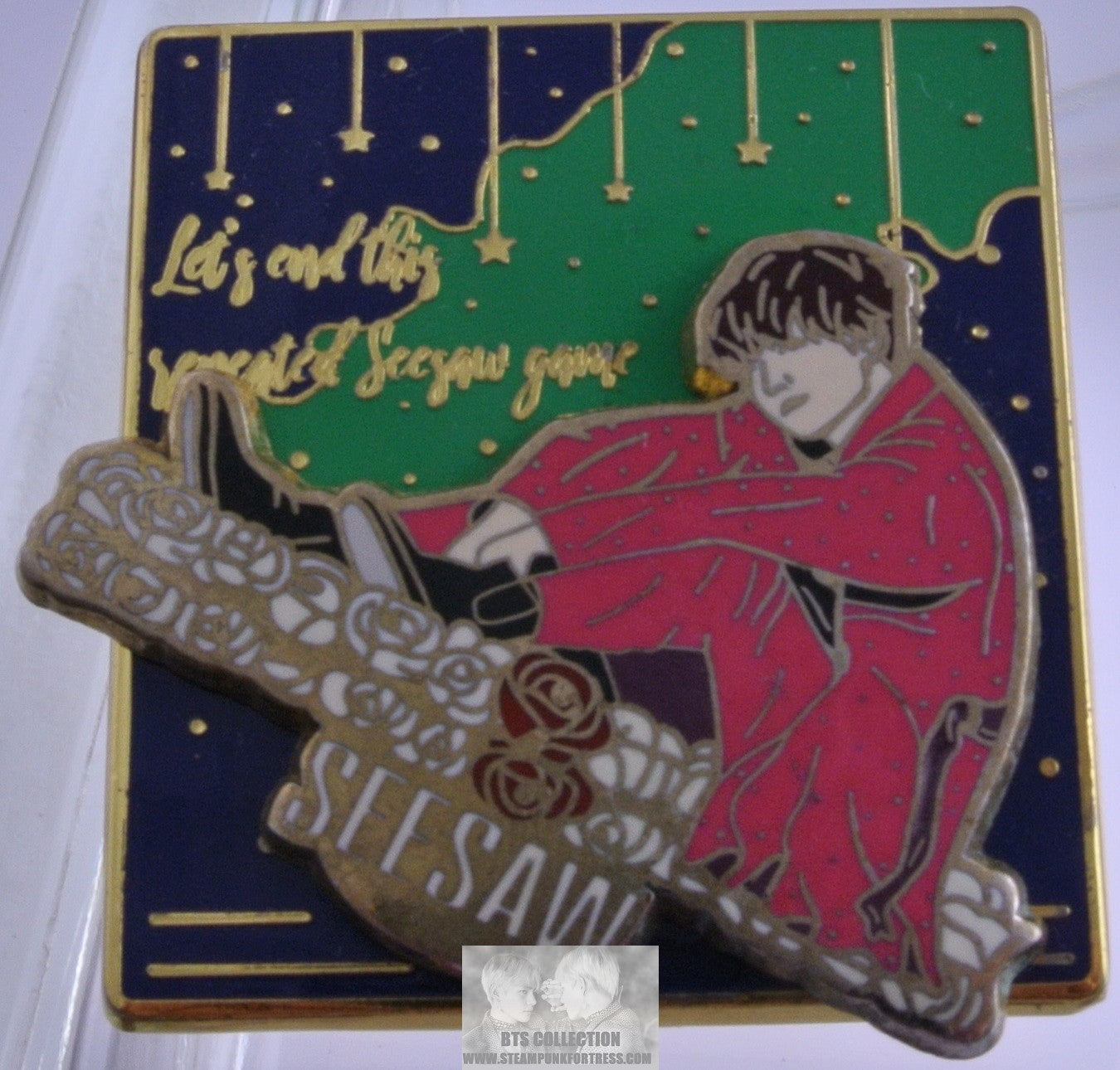 BTS ENAMEL PIN BADGE BUTTON GOLD SUGA MIN YOONGI SLIDER ROCKER SEESAW LYRICS