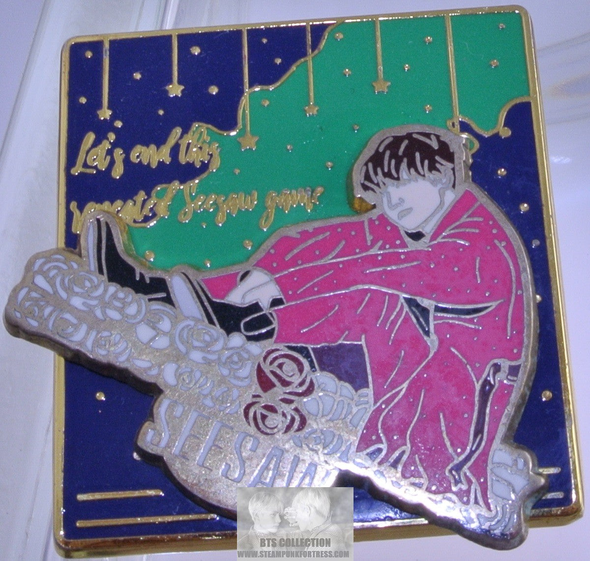 BTS ENAMEL PIN BADGE BUTTON GOLD SUGA MIN YOONGI SLIDER ROCKER SEESAW LYRICS