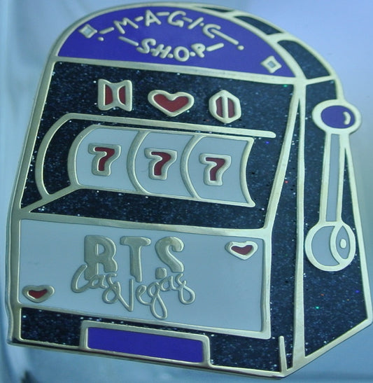 BTS ENAMEL PIN GOLD MAGIC SHOP SLOT MACHINE VEGAS JUNGKOOK V JIMIN RM J-HOPE SUGA JIN BADGE BUTTON