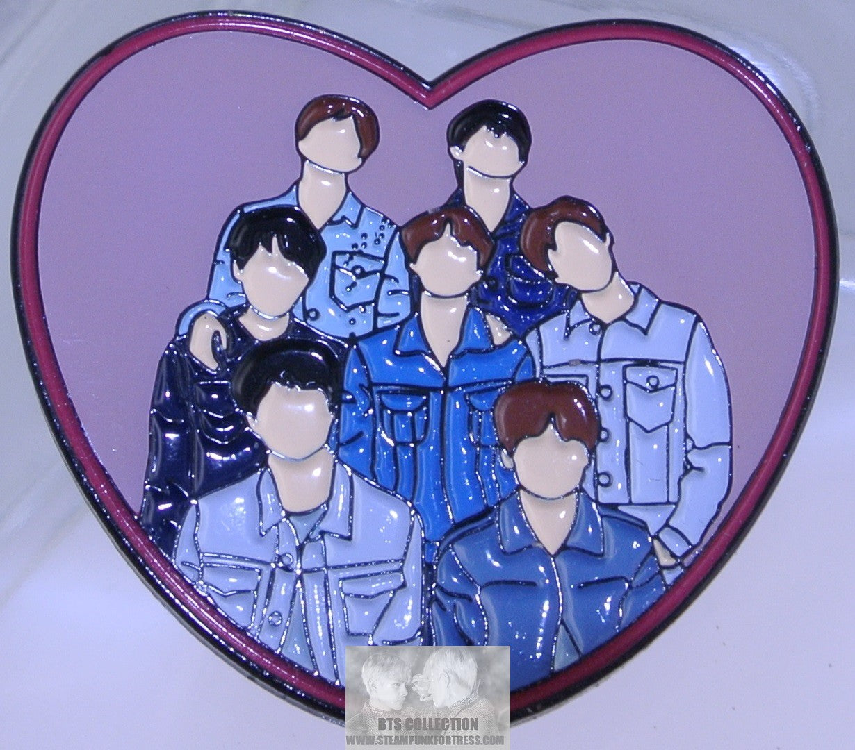 BTS ENAMEL PIN BADGE BUTTON GUNMETAL LOVE YOURSELF TEAR DENIM HEART GROUP JUNGKOOK V JIMIN RM J-HOPE SUGA JIN