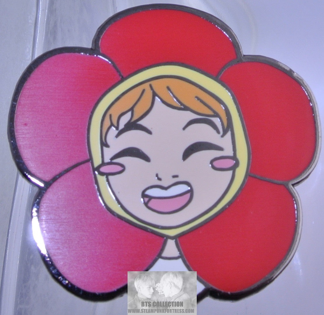 BTS ENAMEL PIN BADGE BUTTON JUNG HOSEOK J-HOPE GUNMETAL RED FLOWER HEAD DRESS