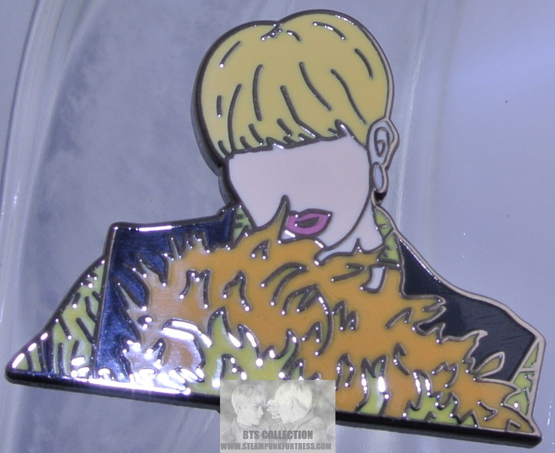 BTS ENAMEL PIN BADGE BUTTON GUNMETAL PARK JIMIN IDOL MUSIC VIDEO SO FINE