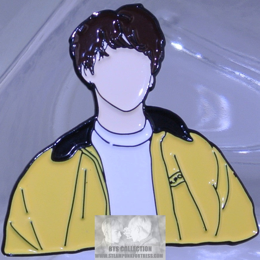 BTS ENAMEL PIN BADGE BUTTON JEON JUNGKOOK GUNMETAL EUPHORIA YELLOW JACKET MUSIC VIDEO