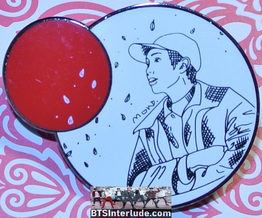 BTS ENAMEL PIN GUNMETAL RM KIM NAMJOON SMALL RED MOON WHITE BOSIE BANGTAN PINS BADGE BUTTON