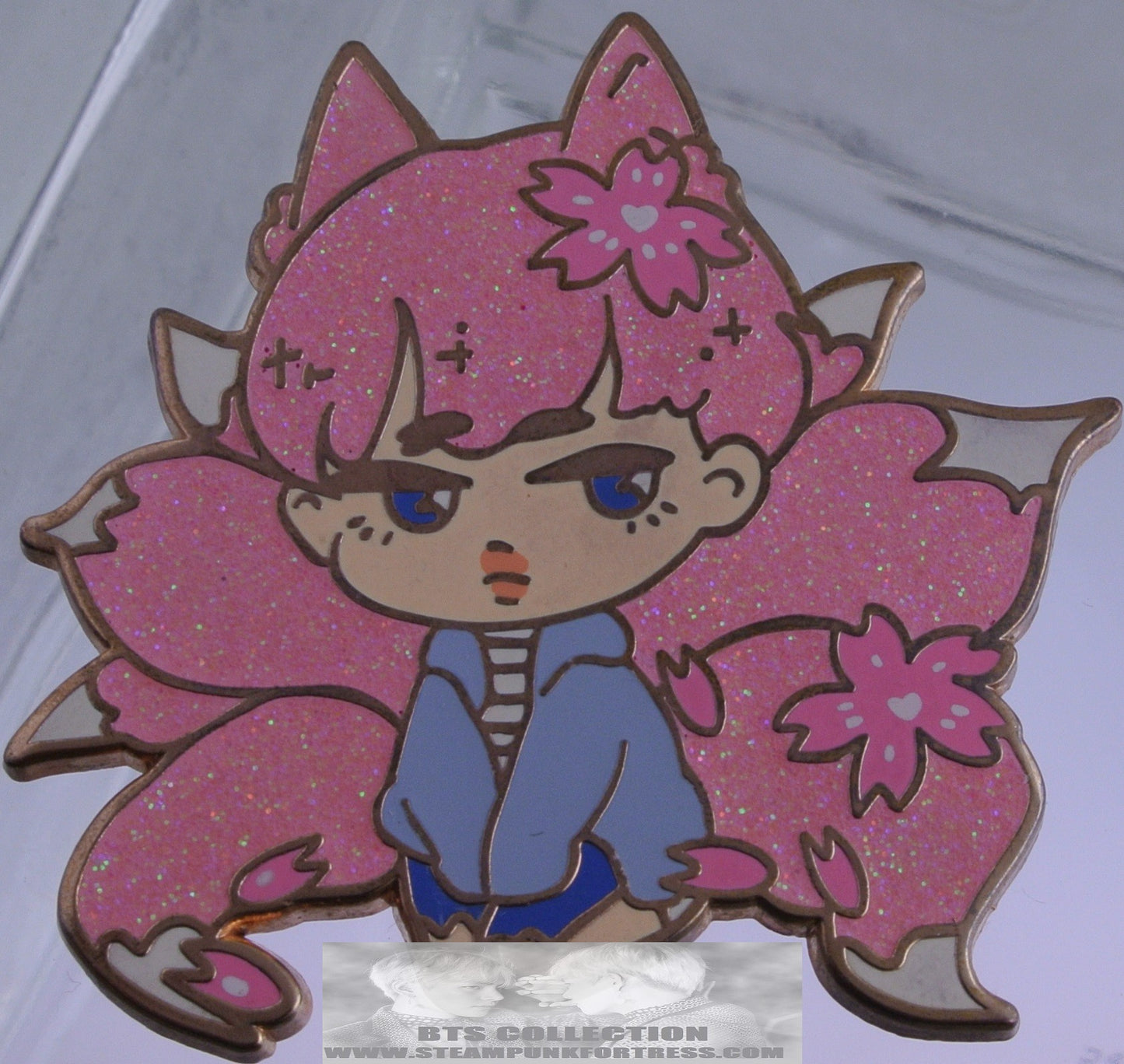 BTS ENAMEL PIN BADGE ROSE GOLD COPPER PARK JIMIN SPRING DAY KITSUNE PINK HAIR KITSUNE X HAZE PINS BUTTON