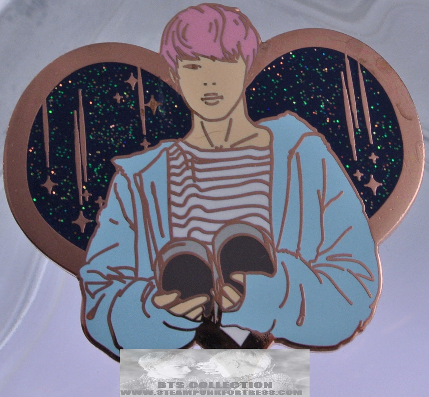 BTS ENAMEL PIN BADGE ROSE GOLD COPPER PARK JIMIN SPRING DAY PINK HAIR HEART SHOES NICUBIII PINS BUTTON
