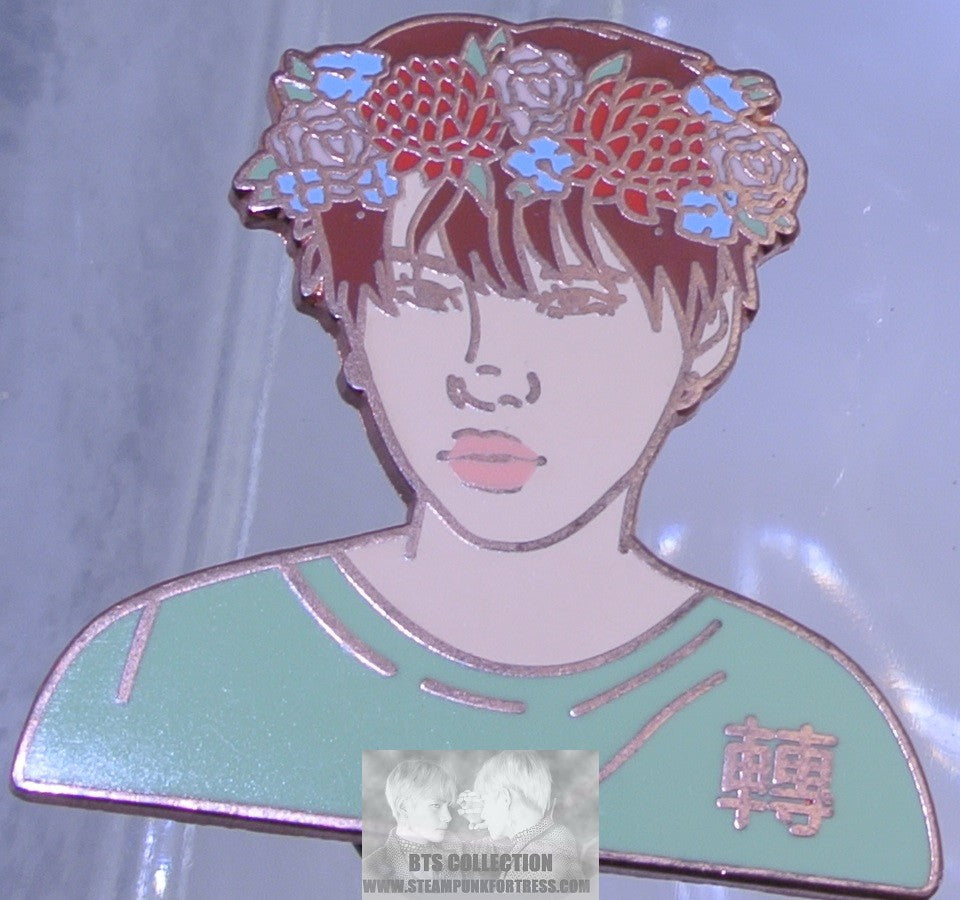 BTS ENAMEL PIN BADGE ROSE GOLD COPPER SUGA MIN YOONGI HYYH FLOWER TIARA ROSIE BANGTAN PINS BUTTON