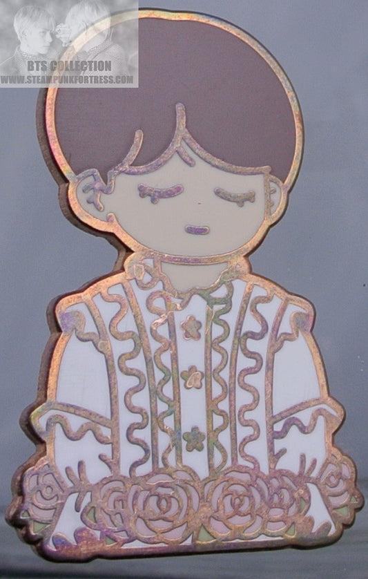 BTS ENAMEL PIN BADGE BUTTON JEON JUNGKOOK ROSE GOLD 2018 MAMA AIRPLANE PT 2