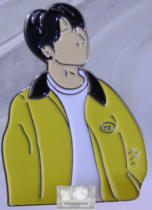 BTS ENAMEL PIN BADGE BUTTON JEON JUNGKOOK SILVER EUPHORIA YELLOW JACKET MUSIC VIDEO