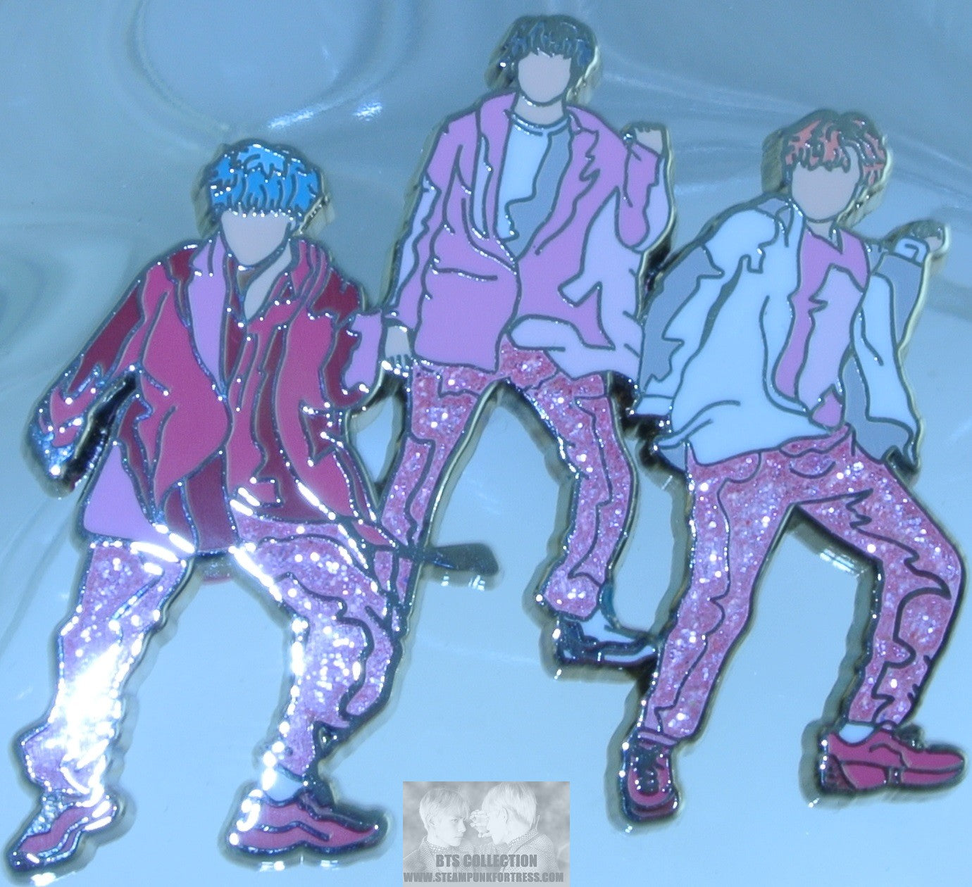 BTS ENAMEL PIN SILVER BOYW WITH LUV KIM SEOKIJIN V KIM TAEHYUNG PARK JIMIN MINMINGUK BADGE BUTTON