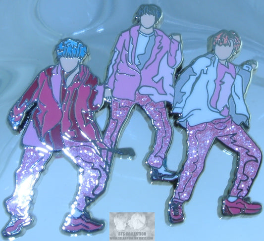 BTS ENAMEL PIN SILVER BOYW WITH LUV KIM SEOKIJIN V KIM TAEHYUNG PARK JIMIN MINMINGUK BADGE BUTTON