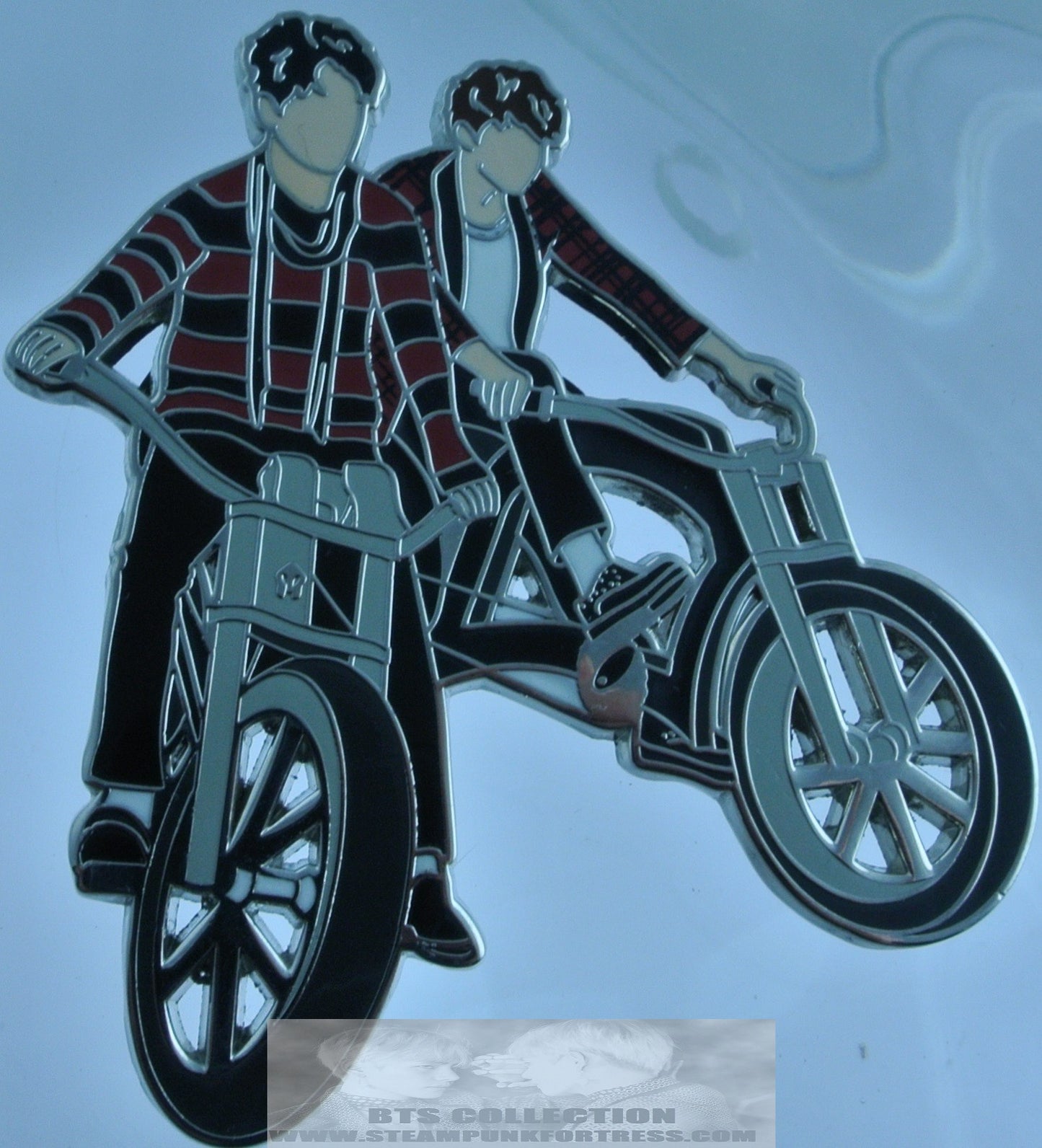 BTS ENAMEL PIN JEON JUNGKOOK KIM SEOKJIN JIN WAR OF HORMONE BIKES BICYCLES WOH SILVER SUB-UNIT BADGE BUTTON DANI PINS