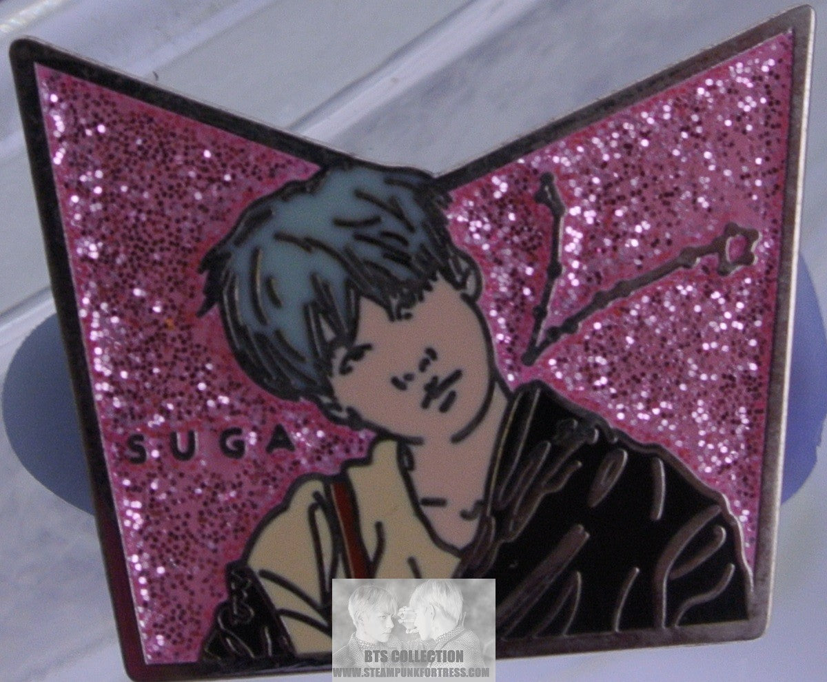 BTS ENAMEL PIN BADGE BUTTON MINT SUGA MIN YOONGI SILVER RUN MUSIC VIDEO