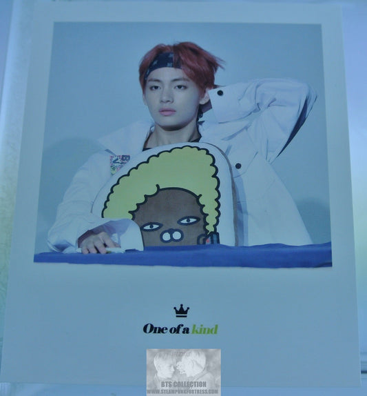 BTS POLAROID V KIM TAEHYUNG VELICITAS FANSITE ONE OF A KIND FANSIGN RED HAIR PHOTO