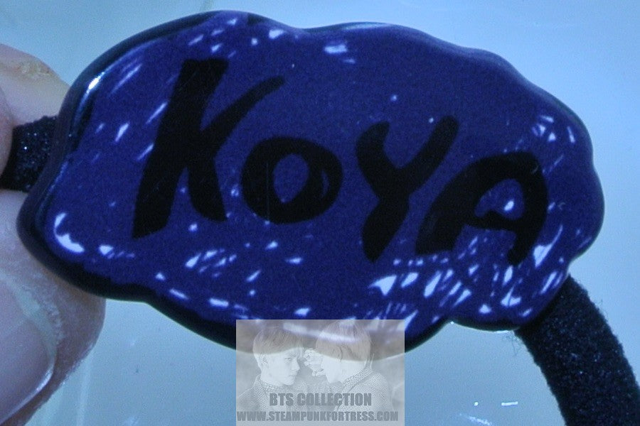 BTS PONYTAIL HOLDER RM KIM NAMJOON BT21 KOYA NAME PURPLE BLACK SEAMLESS HAIR TIE