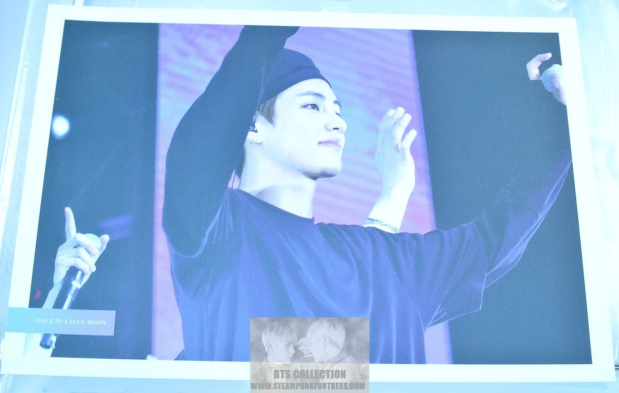 BTS POSTCARD V KIM TAEHYUNG BLACK BERET SHIRT VIA FANSITE ONCE IN A VLUE MOON PHOTO