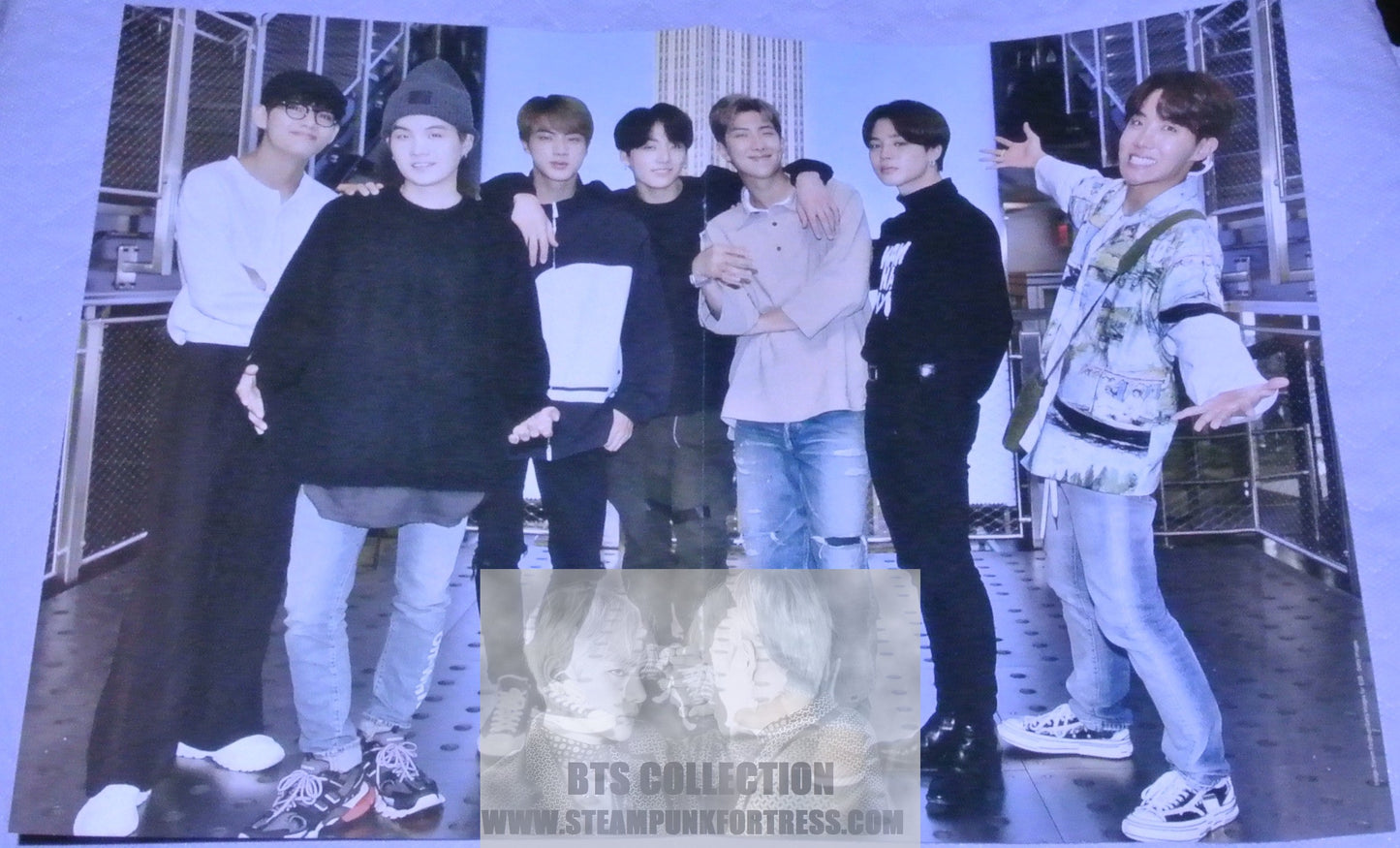 BTS POSTER 2 SIDED DYNAMITE GRAMMYS FAUX NY SET V JUNGKOOK JIMIN SUGA JIN J-HOPE RM MERCHANDISE