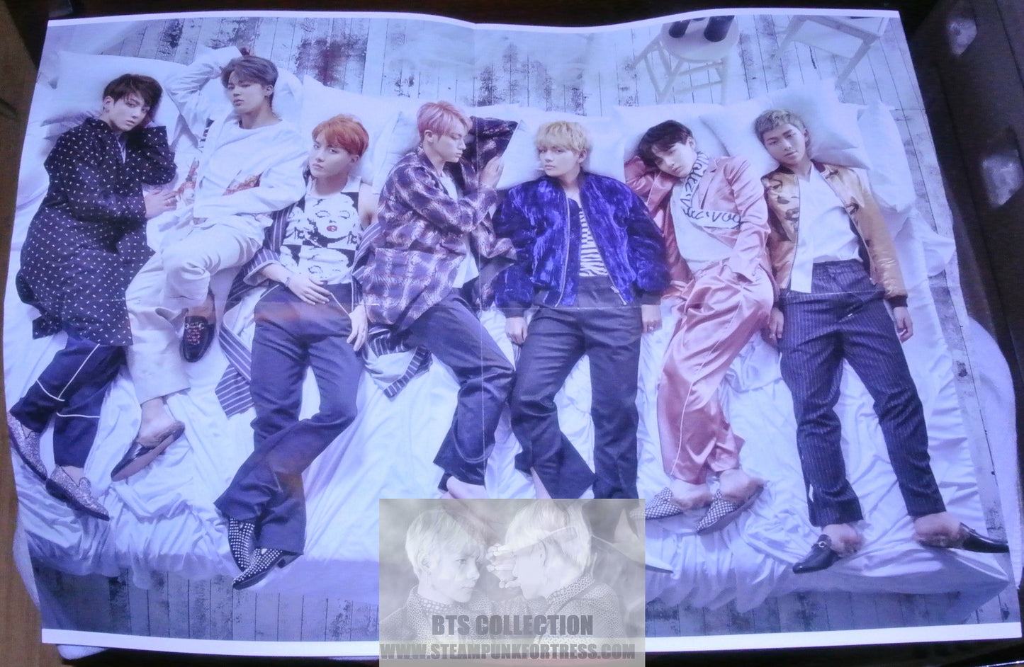 BTS POSTER 2 SIDED 4 PG FAKE LOVE WINGS SHOOT V JUNGKOOK JIMIN SUGA JIN J-HOPE RM MERCHANDISE