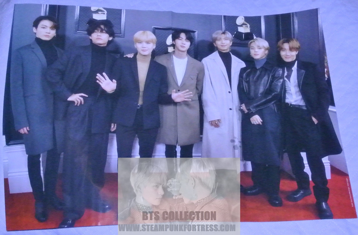 BTS POSTER 2 SIDED GRAMMYS TIMES SQUARE V JUNGKOOK JIMIN SUGA JIN J-HOPE RM MERCHANDISE