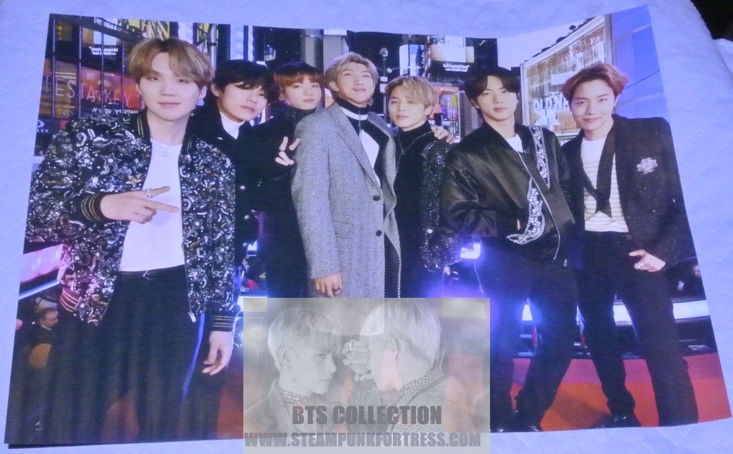 BTS POSTER 2 SIDED GRAMMYS TIMES SQUARE V JUNGKOOK JIMIN SUGA JIN J-HOPE RM MERCHANDISE