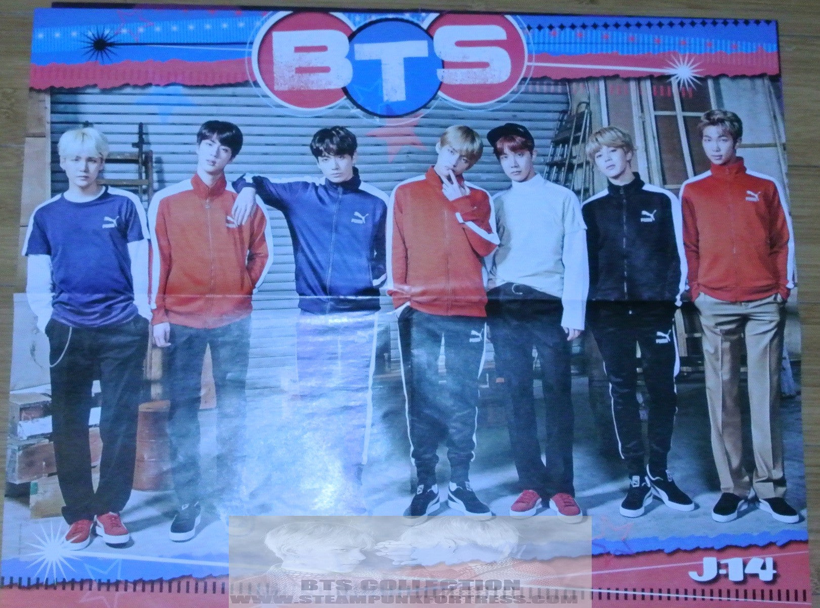 BTS POSTER 4 PAGE RED BLUE PUMA PHOTOSHOOT JUNGKOOK V JIMIN RM J HOPE Steampunk Fortress