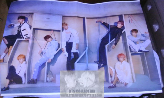 BTS POSTER 2 SIDED 4 PG LOVE YOURSELF ANSWER SHOOT V JUNGKOOK JIMIN SUGA JIN J-HOPE RM MERCHANDISE