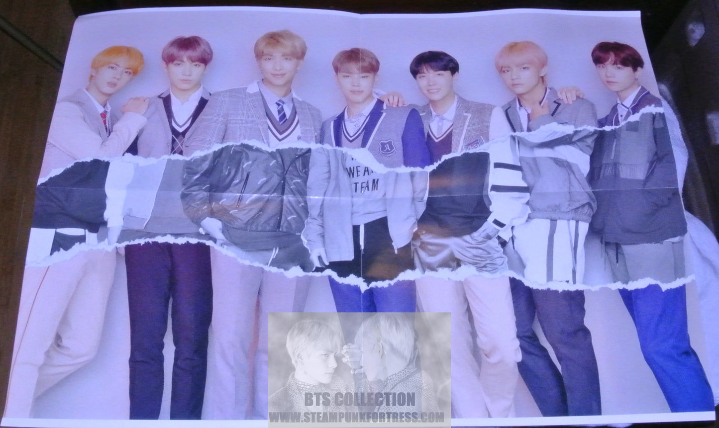 BTS POSTER 2 SIDED 4 PG LOVE YOURSELF ANSWER SHOOT V JUNGKOOK JIMIN SUGA JIN J-HOPE RM MERCHANDISE