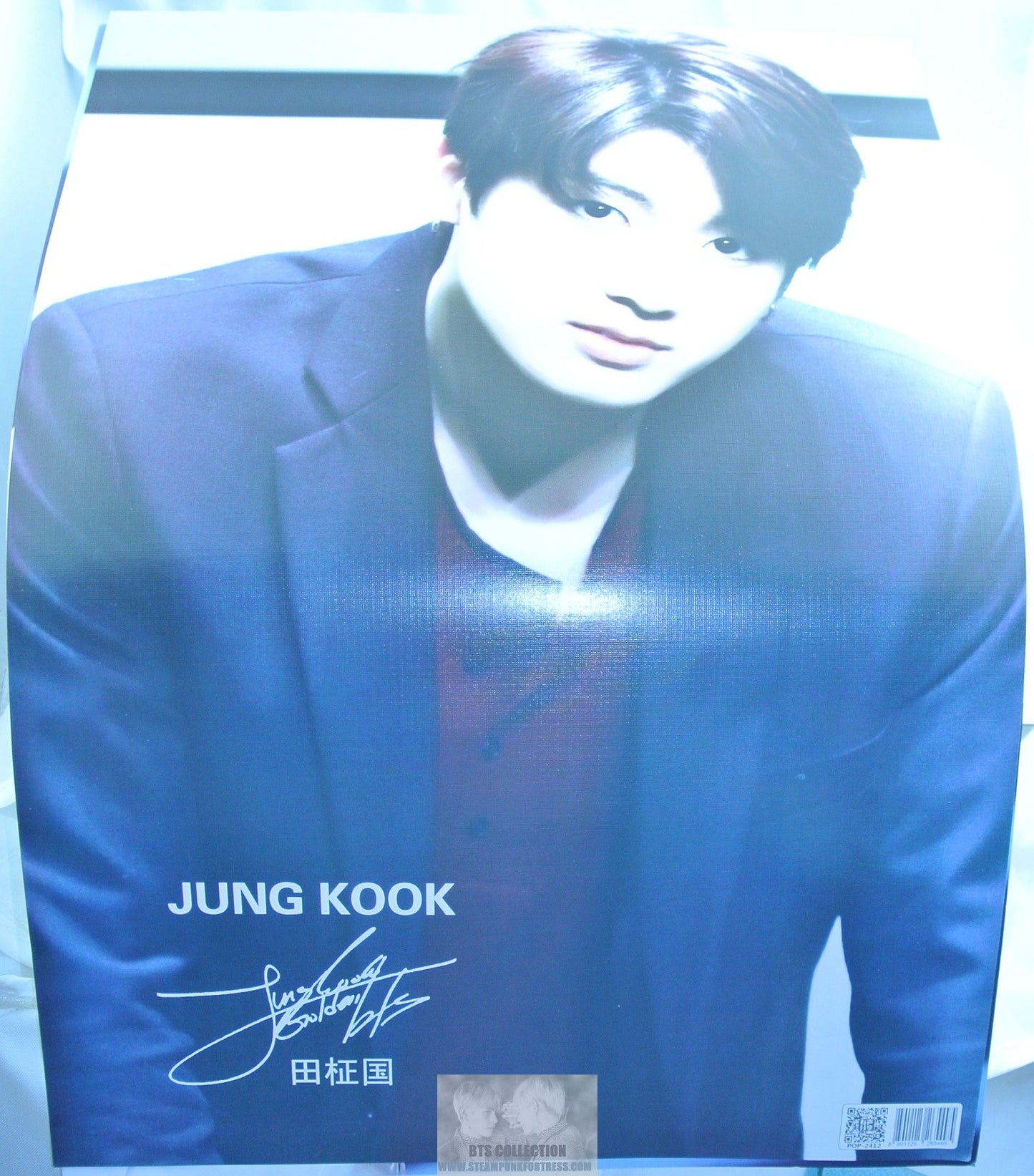 BTS POSTER MINI JEON JUNGKOOK BLACK SUIT SHIRT LEAN FORWARD NEW 11" X 16"