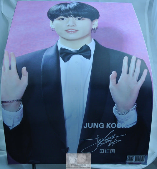 BTS POSTER MINI JEON JUNGKOOK BLACK TUXEDO PINK BACKGROUND NEW 11" X 16"