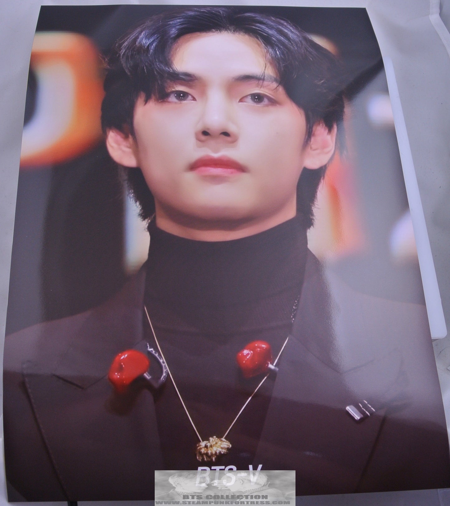 BTS V KIM TAEHYUNG TAE-HYUNG BLACK TURTLENECK POSTER NEW