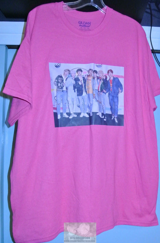 BTS SHIRT PINK XL EXTRA LARGE 2XL GROUP 2017 BILLBOARD MUSIC SHOW JUNGKOOK V JIMIN RM J-HOPE SUGA JIN