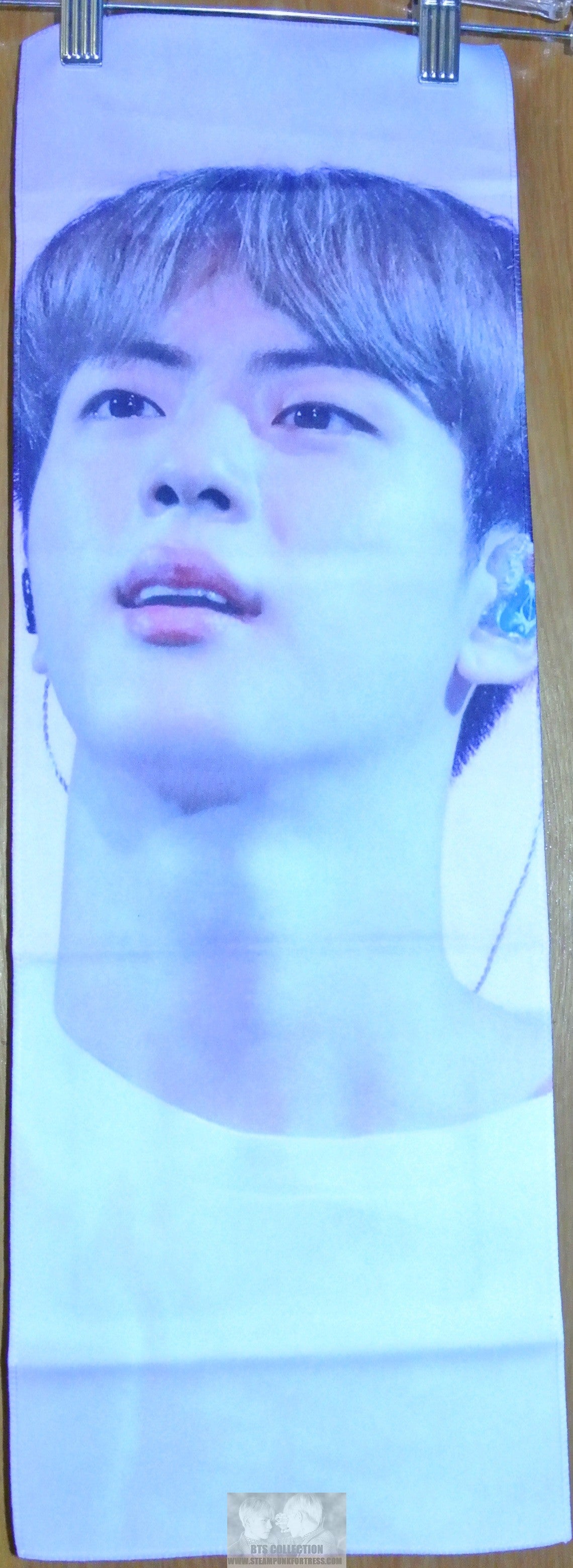 BTS SLOGAN FABRIC JIN KIM SEOKJIN WHITE SHIRT FANSITE BANNER SIGN 2 SIDED LIMITED EDITION