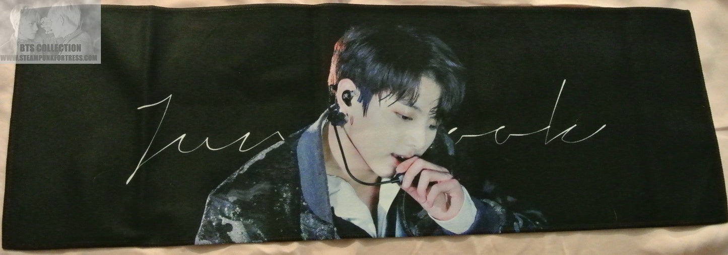 BTS SLOGAN FABRIC JEON JUNGKOOK BLACK SEQUIN JACKET ALWAYS BE WITH YOU FANSITE BANNER SIGN 2 SIDED LIMITED EDITION