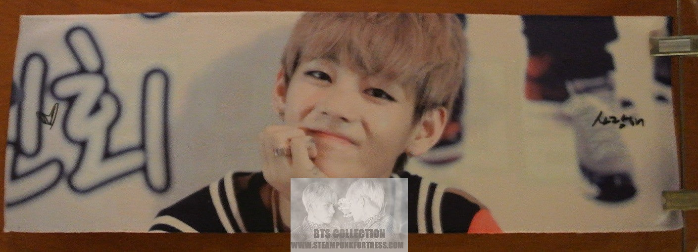 BTS SLOGAN FABRIC V KIM TAEHYUNG DEBUT ERA JERSEY SMILE FANSIGN LUV STRUCK FANSITE SIGN BANNER LIMITED EDITION